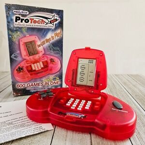 600 Games in One Red Handheld Battery Operated Portable Travel Video Game